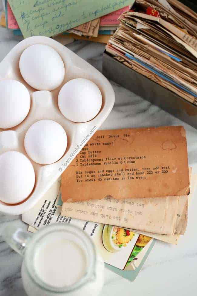 Tarjeta de recetas de tarta de suero de leche con huevos