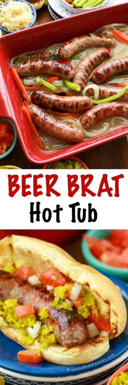 Beer Brat Hot Tub con título