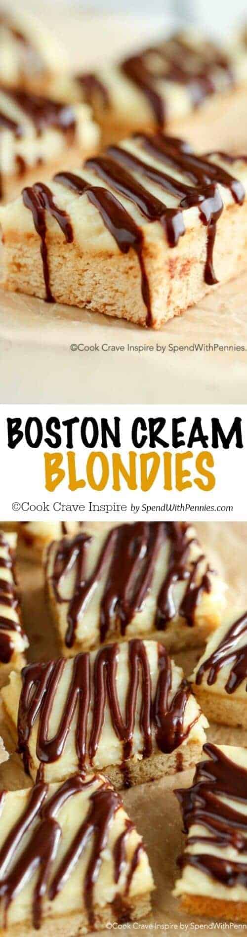 PIN Boston Cream Blondies con chocolate