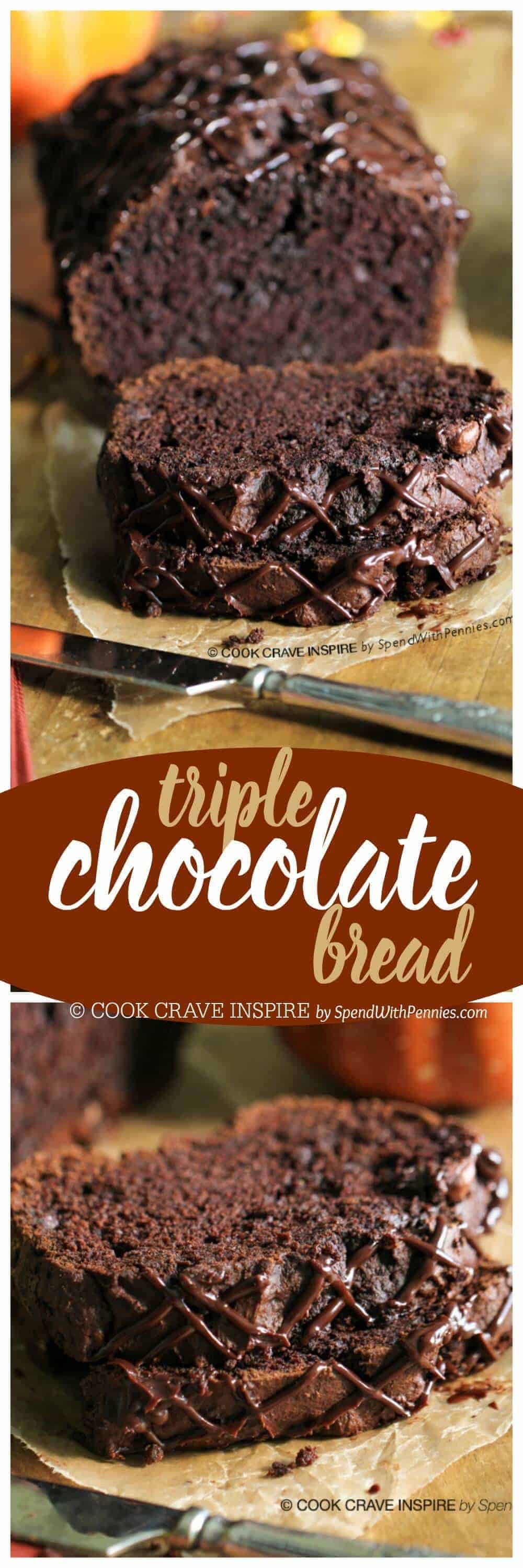 Pan de chocolate triple con título