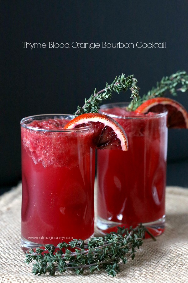 This fresh squeeze thyme blood orange bourbon cocktail is the perfect way to use up those delicious blood oranges.