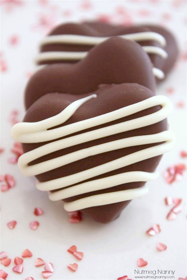 These chocolate covered marzipan hearts are perfect for Valentine