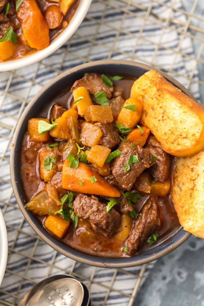 instant pot 5 spice beef stew in a bowl