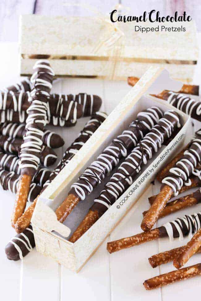 Receta de pretzels cubiertos de chocolate con caramelo