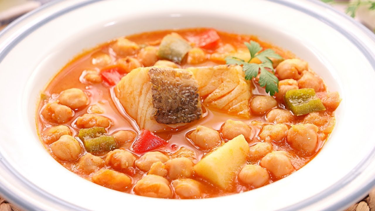 como hacer garbanzos con bacalao