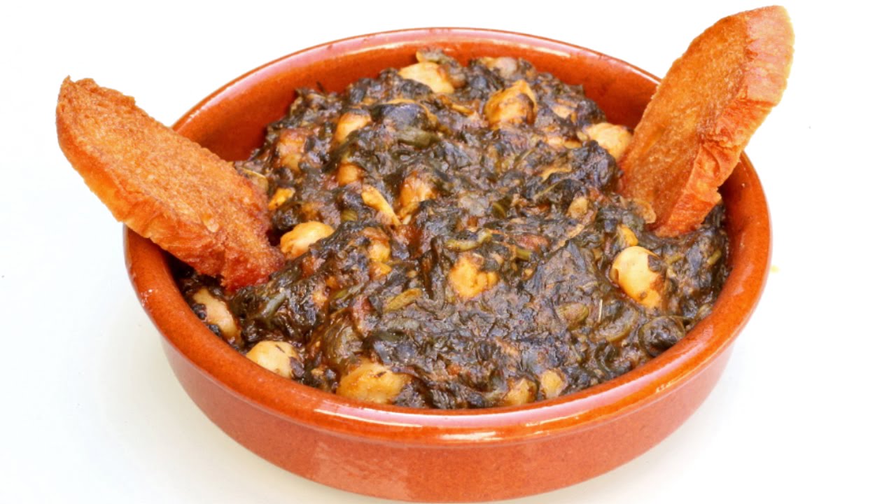 Como hacer espinacas con garbanzos