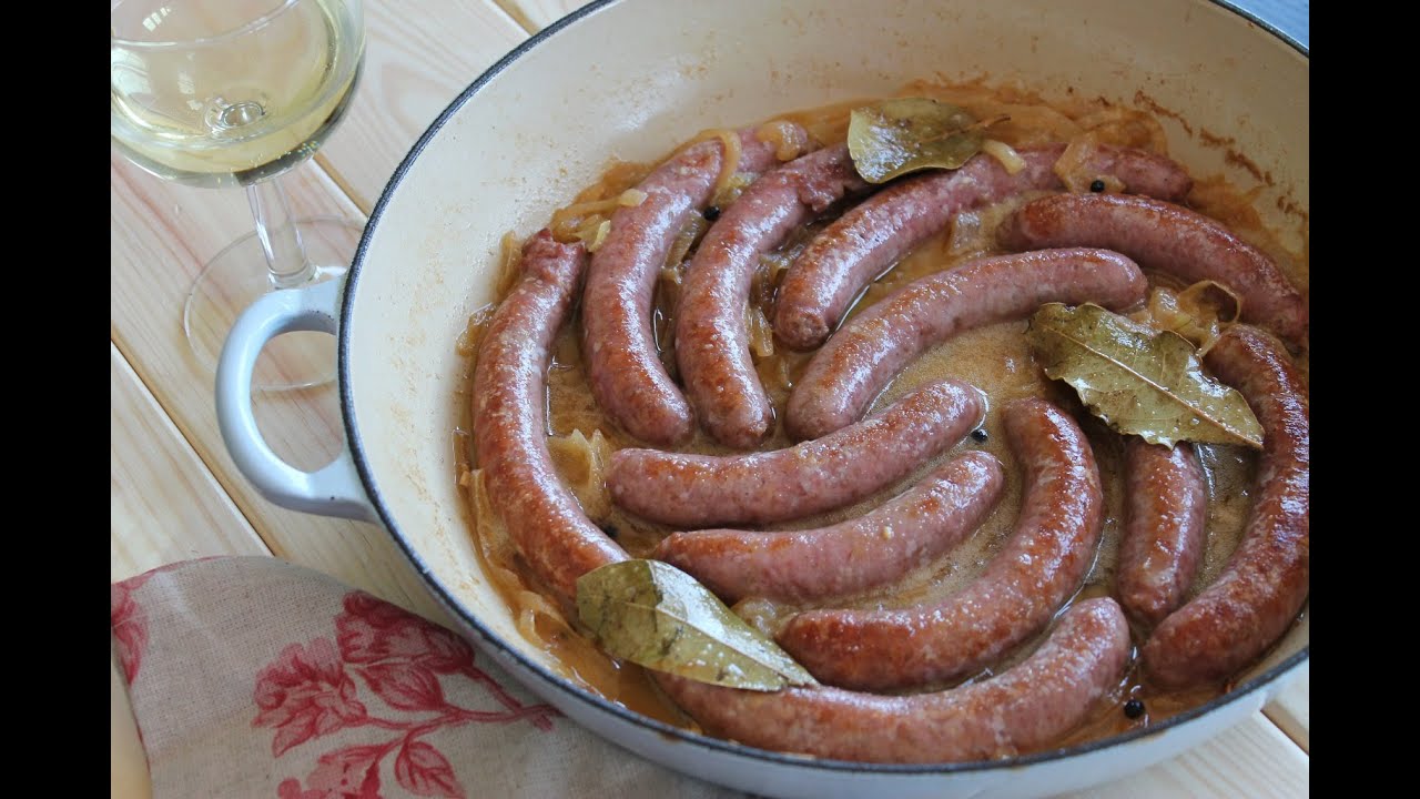 Como hacer salchichas al vino